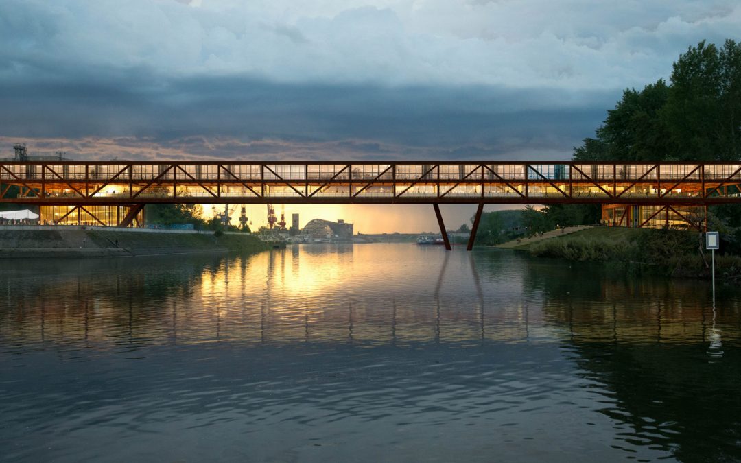 多瑙河上的多功能建築「肘影橋 」塞爾維亞的美學提案